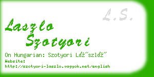 laszlo szotyori business card